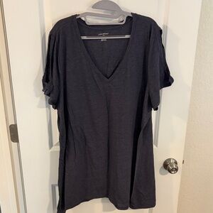 Lane Bryant Dark Blue V-Neck Tunic Top